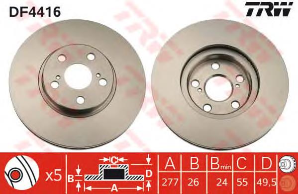 Comprar DF4416 TRW Freno de disco delantero