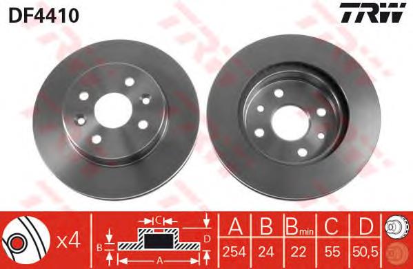 Disco de freno delantero TRW DF4410