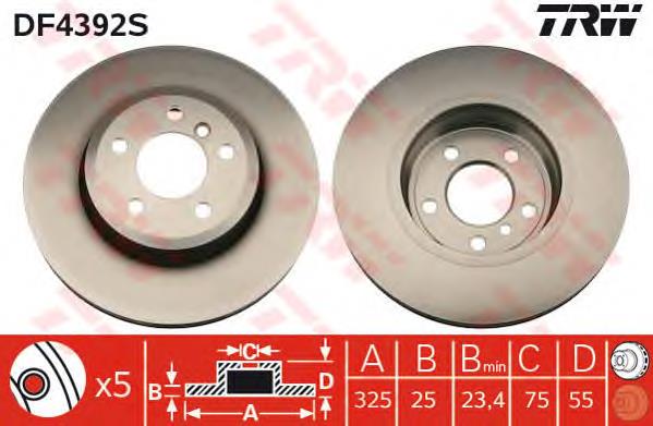 Comprar DF4392S TRW Freno de disco delantero