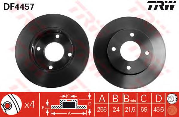 Disco de freno DF4457 TRW
