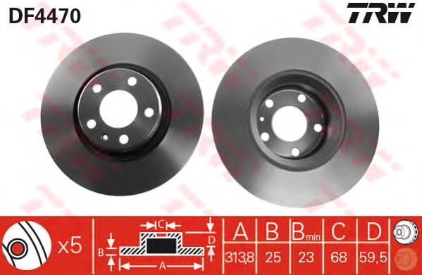 Comprar DF4470 TRW Freno de disco delantero