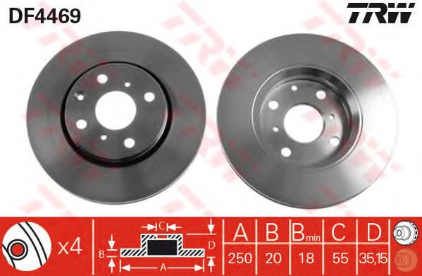Disco de freno DF4469 TRW
