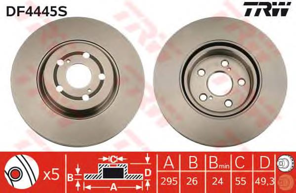 Disco de freno delantero TRW DF4445S