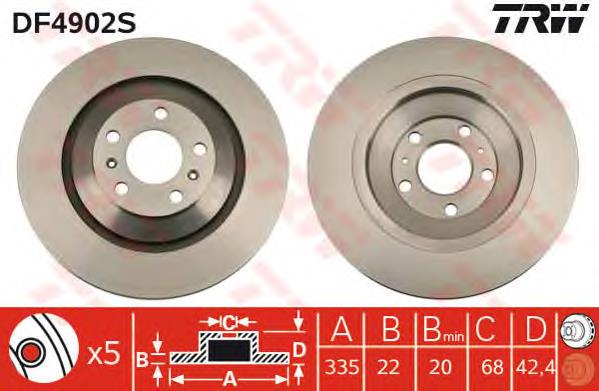 DF4902S TRW Freno de disco trasero