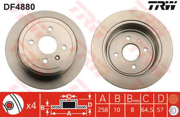 DF4880 TRW Freno de disco trasero