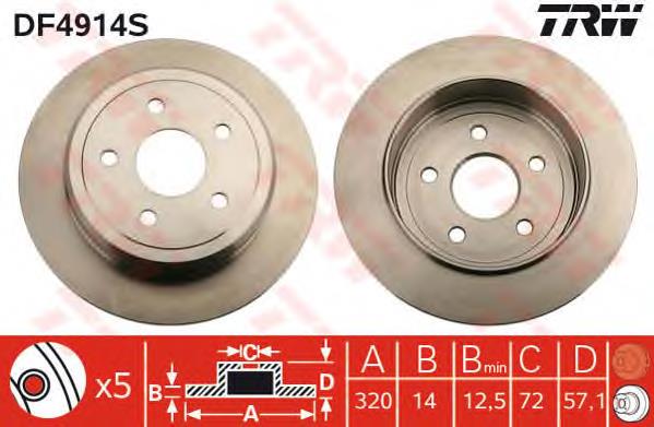 Comprar DF4914S TRW Disco de freno trasero