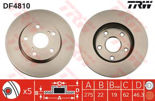 Frenos delanteros TRW DF4810 precio, desde 48,90 EUR