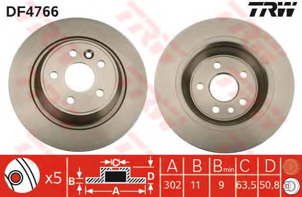 Disco de freno trasero TRW DF4766 precio, desde 36,90 EUR