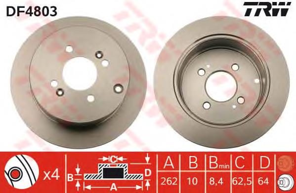 Disco de freno trasero DPH01C Japan Parts