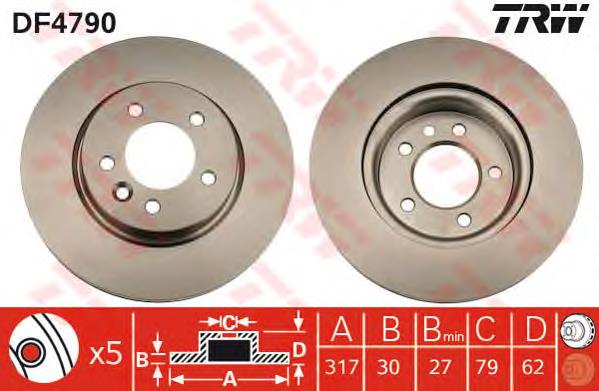 Disco de freno delantero TRW DF4790