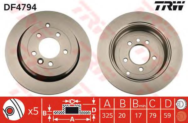 Comprar DF4794 TRW Disco de freno trasero