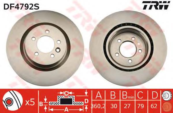 Disco de freno delantero TRW DF4792S