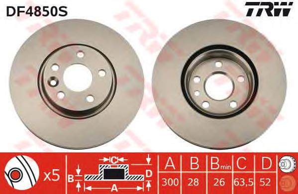 Disco de freno delantero TRW DF4850S