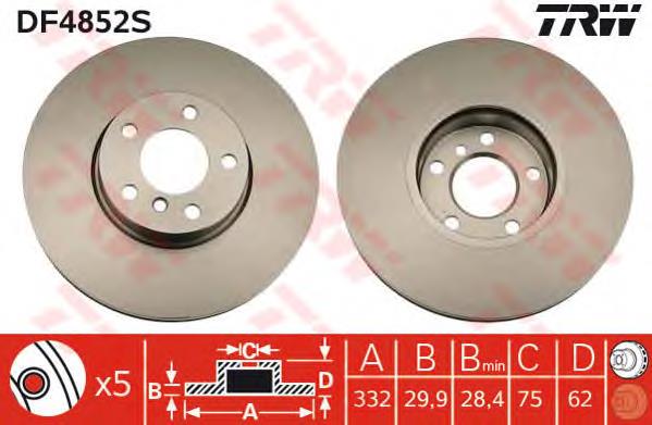 Frenos delanteros TRW DF4852S precio, desde 69,03 EUR
