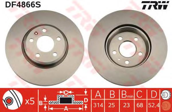 Frenos delanteros TRW DF4866S precio, desde 50,13 EUR