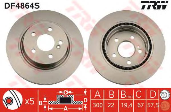 Frenos traseros TRW DF4864S