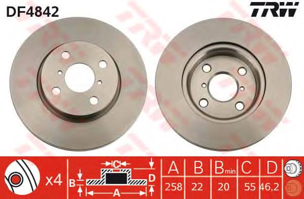 Comprar DF4842 TRW Freno de disco delantero