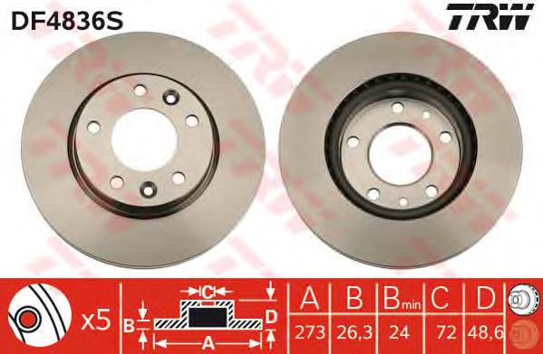 Comprar DF4836S TRW Freno de disco delantero