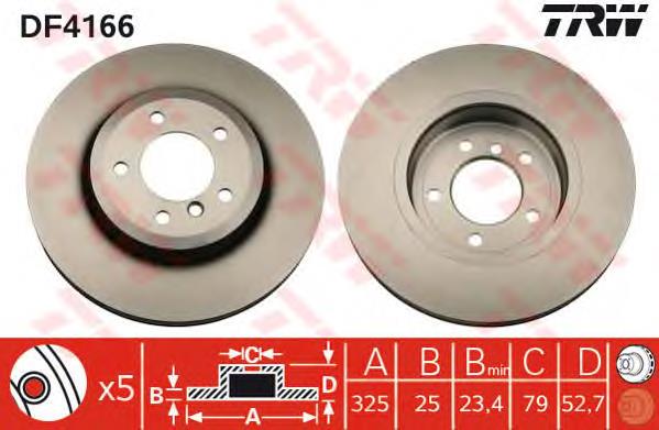 Frenos delanteros TRW DF4166 precio, desde 40,91 EUR