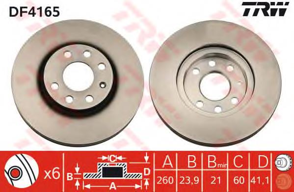Comprar DF4165 TRW Freno de disco delantero