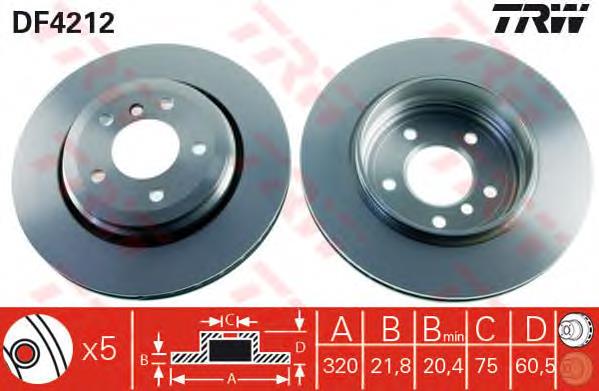 Disco de freno trasero TRW DF4212 precio, desde 46,70 EUR