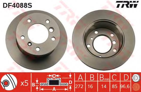Frenos traseros TRW DF4088S