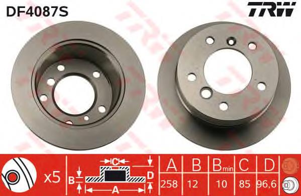 Frenos traseros TRW DF4087S