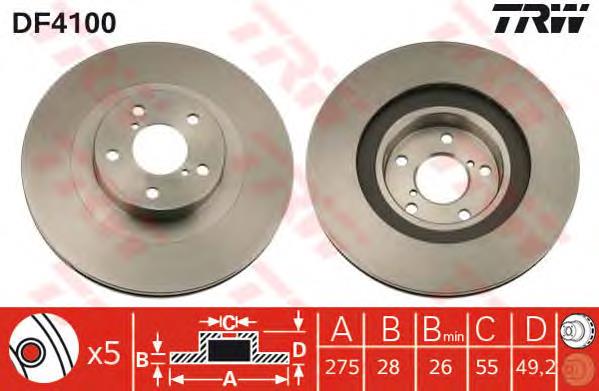 Comprar DF4100 TRW Freno de disco delantero