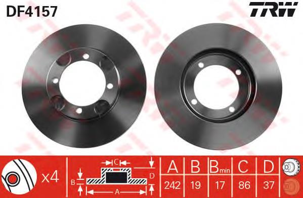Disco de freno delantero TRW DF4157