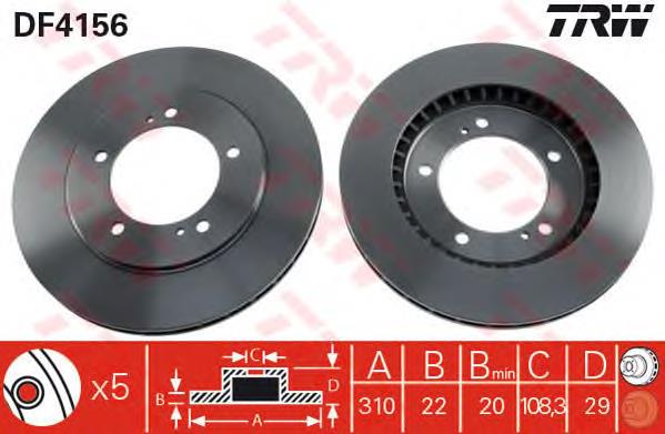 Frenos delanteros TRW DF4156 precio, desde 34,07 EUR