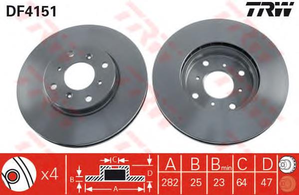 Frenos delanteros TRW DF4151 precio, desde 40,30 EUR