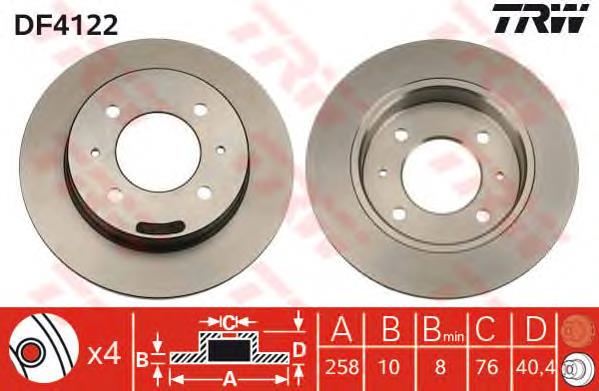 Disco de freno trasero TRW DF4122 precio, desde 23,17 EUR