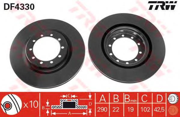 Disco de freno DF4330 TRW