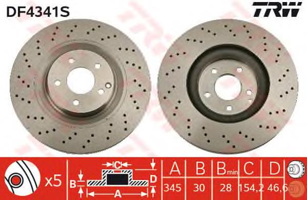 Comprar DF4341S TRW Freno de disco delantero