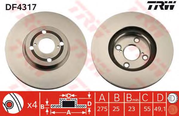 Comprar DF4317 TRW Freno de disco delantero