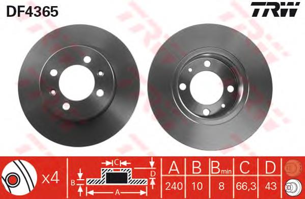 Disco de freno trasero CD7373S Bremsi