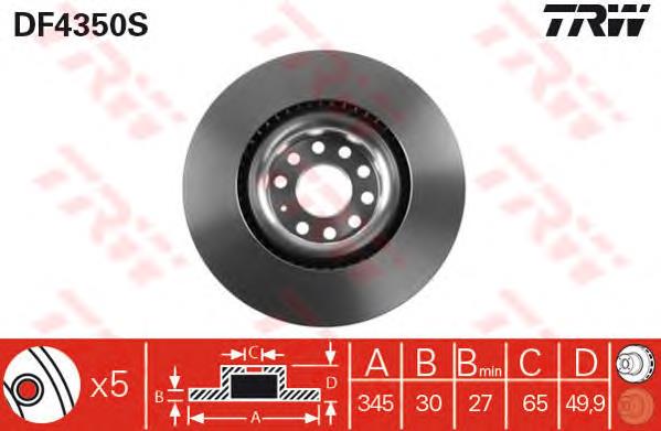 Comprar DF4350S TRW Freno de disco delantero