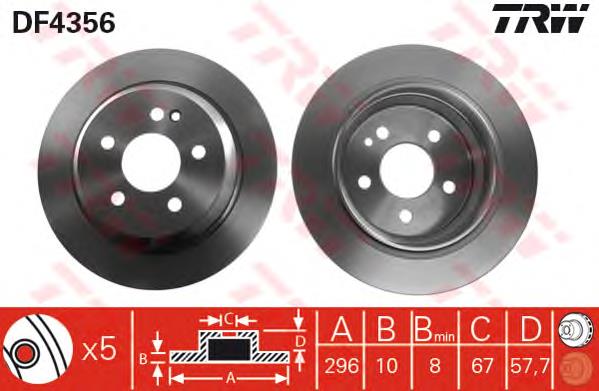 DF4356 TRW Freno de disco trasero