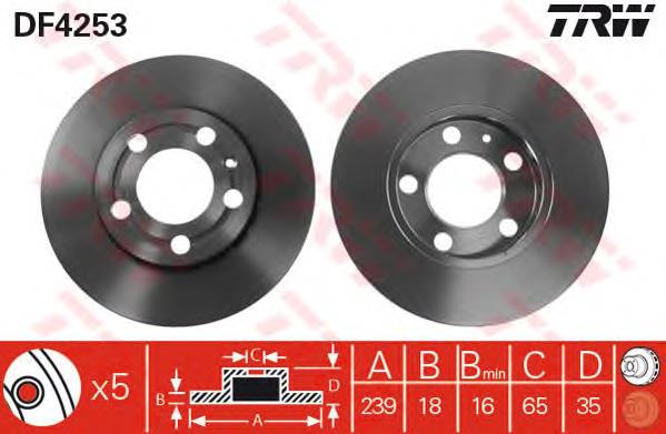 Disco de freno DF4253 TRW