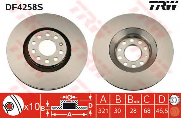 Frenos delanteros TRW DF4258S precio, desde 66,20 EUR