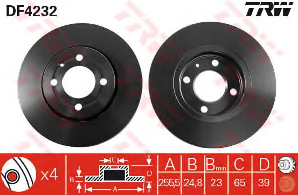 Disco de freno delantero TRW DF4232