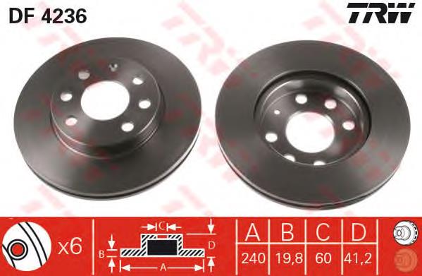 Comprar DF4236 TRW Freno de disco delantero