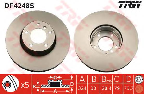 Comprar DF4248S TRW Freno de disco delantero