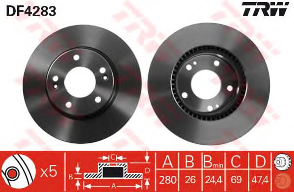 Frenos delanteros TRW DF4283 precio, desde 38,79 EUR