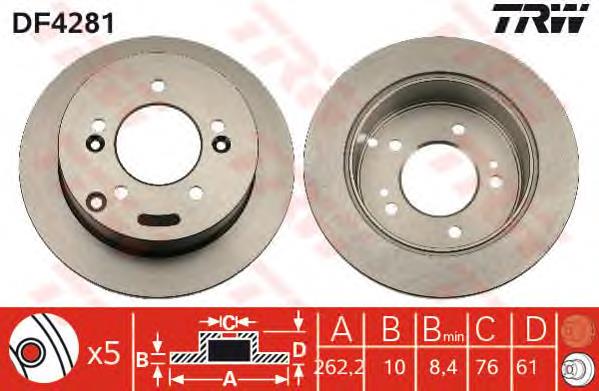DF4281 TRW Freno de disco trasero