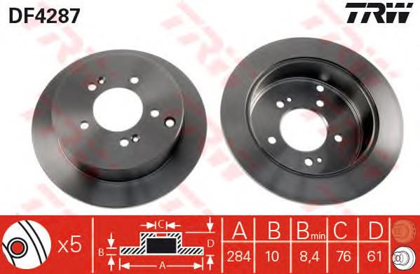 DF4287 TRW Freno de disco trasero