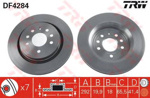 DF4284 TRW Freno de disco trasero