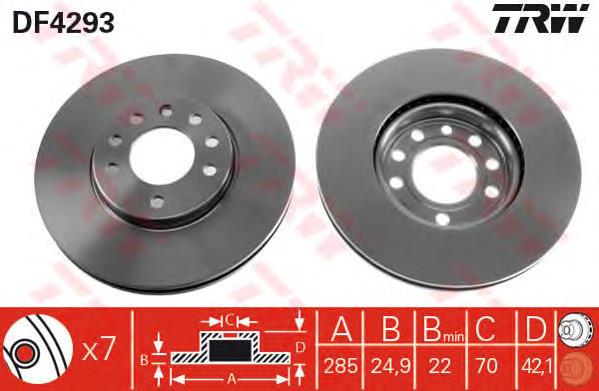 Comprar DF4293 TRW Freno de disco delantero