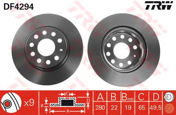 Comprar DF4294 TRW Freno de disco delantero