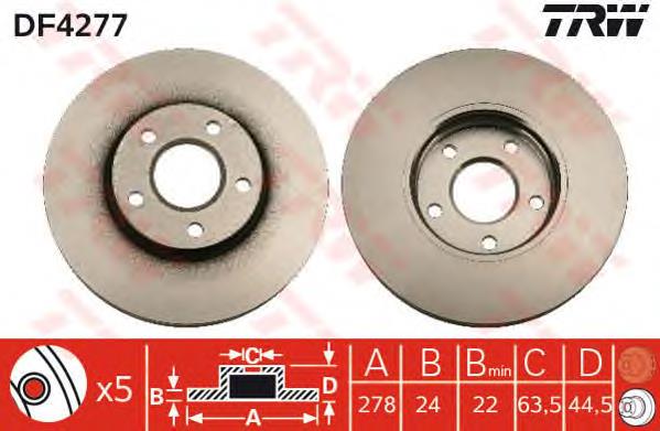Comprar DF4277 TRW Freno de disco delantero